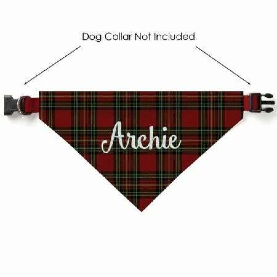 Holidays & Events * | Personalized Pet Bandana Candy Cane Bone