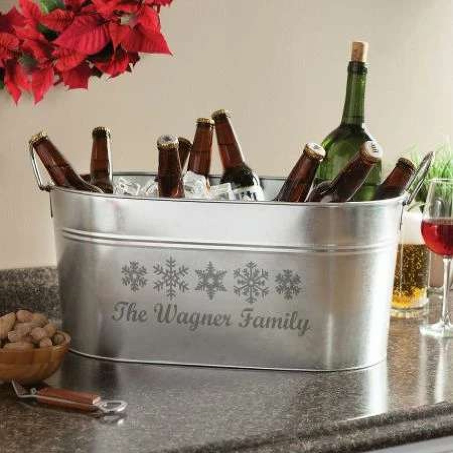 Holidays & Events * | Snowflake Personalized Beverage Tub