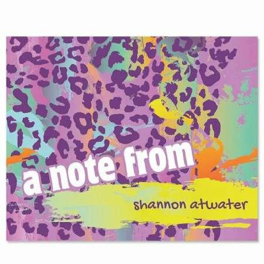 For Kids * | Neon Cheetah Personalized Note Cards