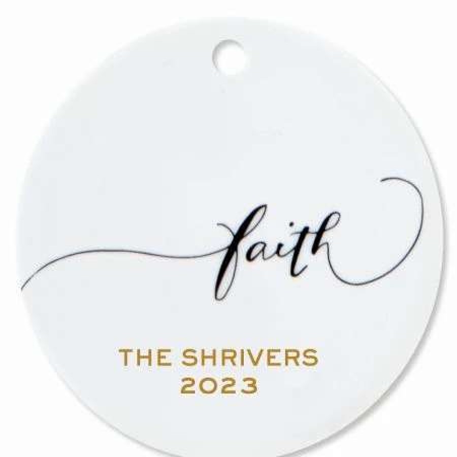 Holidays & Events * | Personalized Faith Round Christmas Ornaments