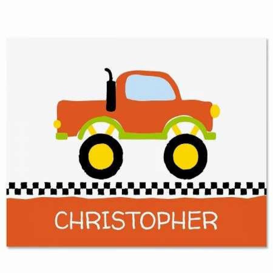 For Kids * | Monster Truck Personalized Note Cards