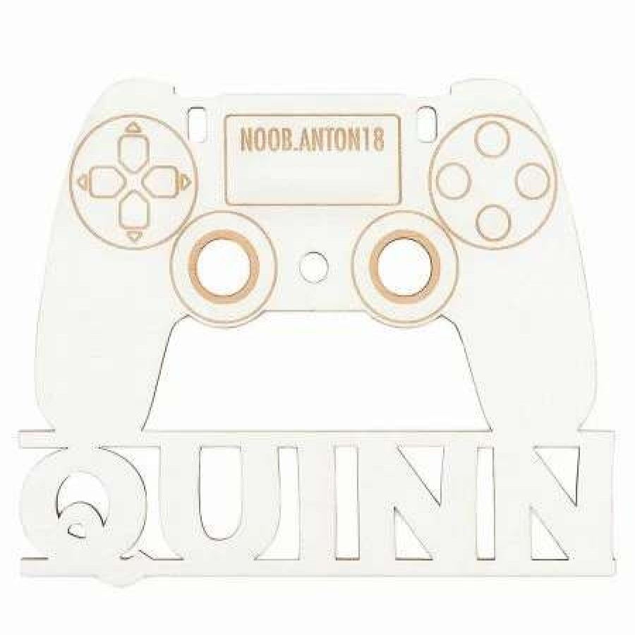 For Kids * | White Gaming Controller Personalized Wood Plaque