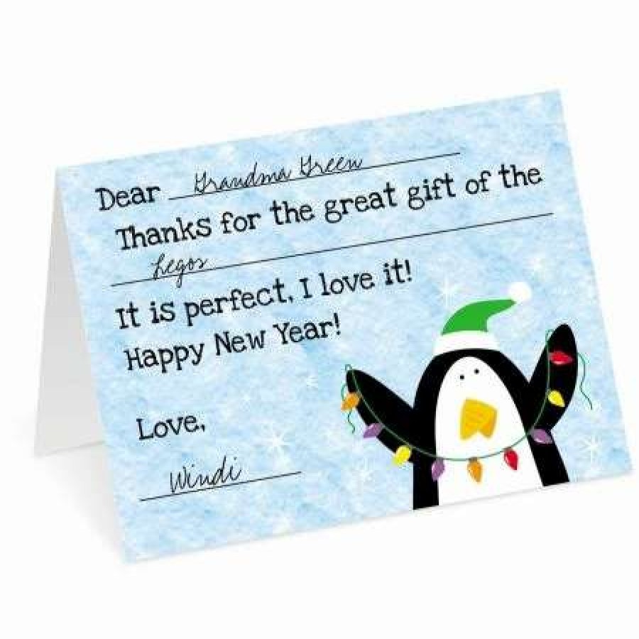 For Kids * | Merry Penguin Thank You Cards