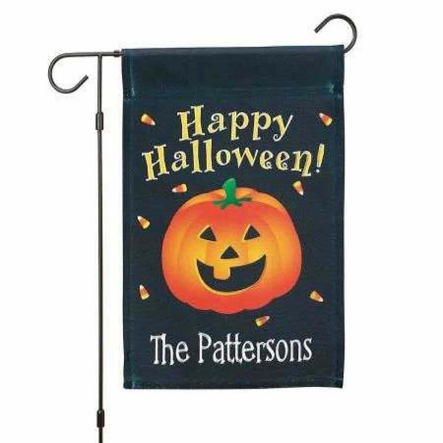 Holidays & Events * | Halloween Pumpkin Personalized Garden Flag