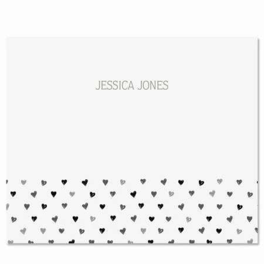 Greeting Cards & Stationery * | Mini Hearts Personalized Note Cards