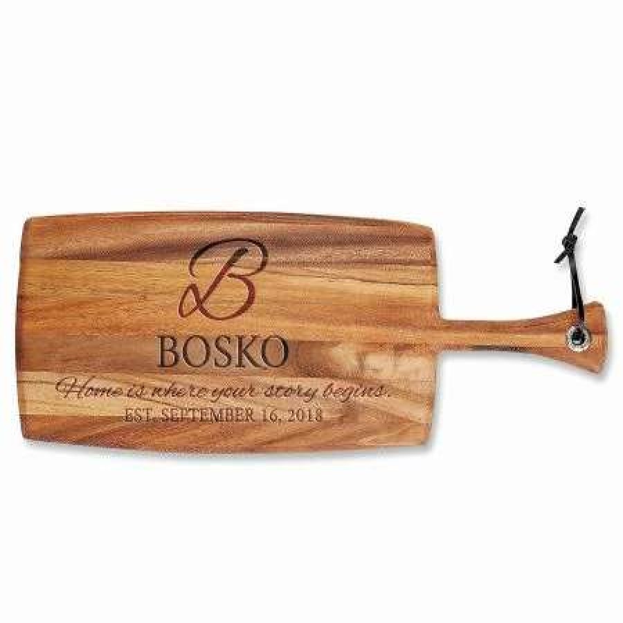 For Home * | Home Is Where Your Story Begins Engraved Wood Paddle Cutting Board