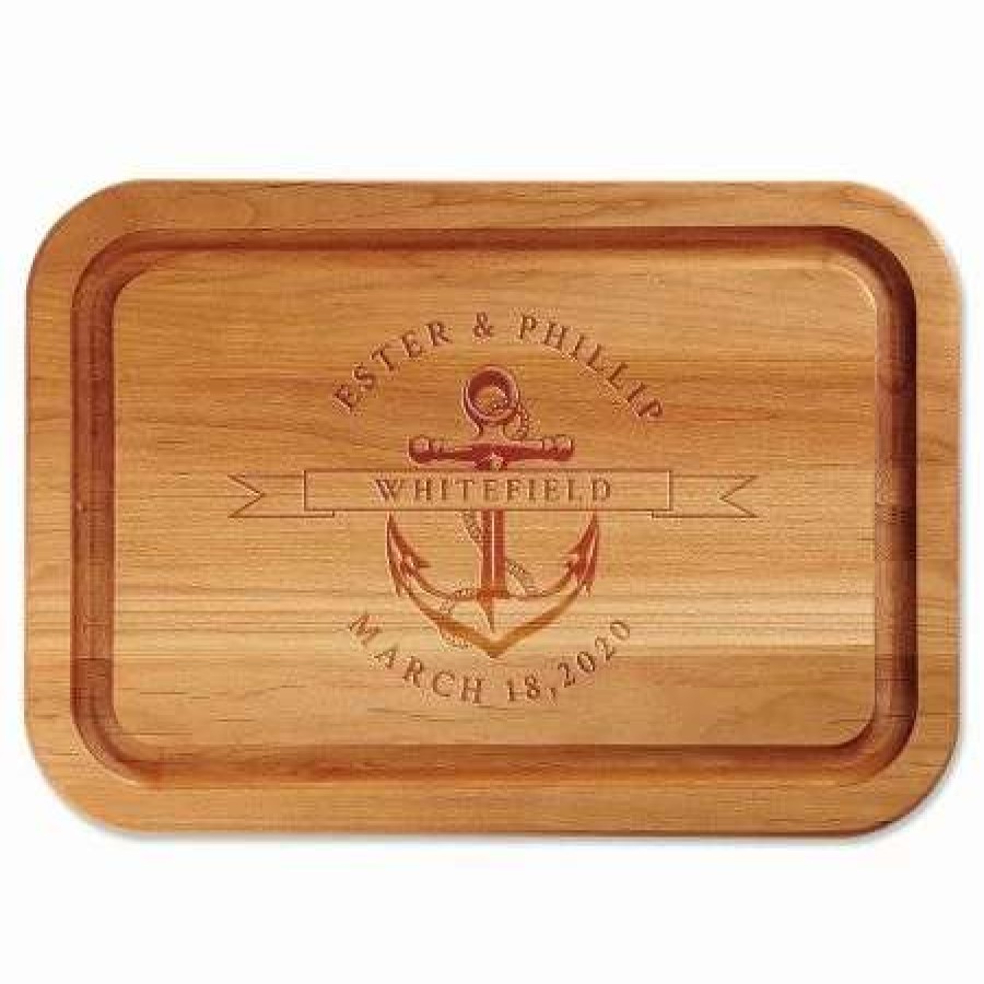 For Home * | Anchor Engraved Wood Cutting Board