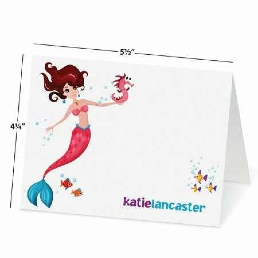 For Kids * | Mermaid Personalized Note Cards