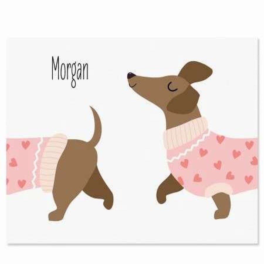 Greeting Cards & Stationery * | Dachshund Personalized Note Cards