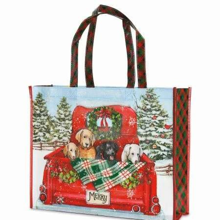 Wrapping Paper * | Red Truck Large Shopping Tote Bags