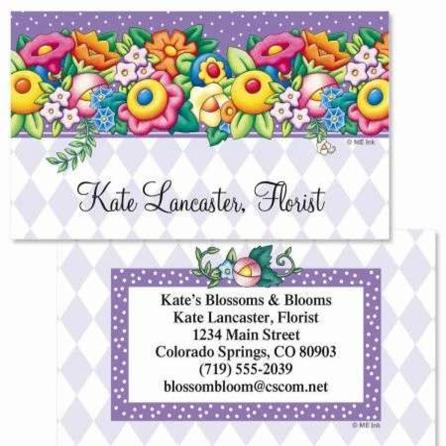 Greeting Cards & Stationery * | Mary Engelbreit Blossom Double-Sided Business Card