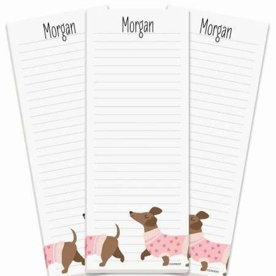 Greeting Cards & Stationery * | Dachshund Personalized Shopping List Pads