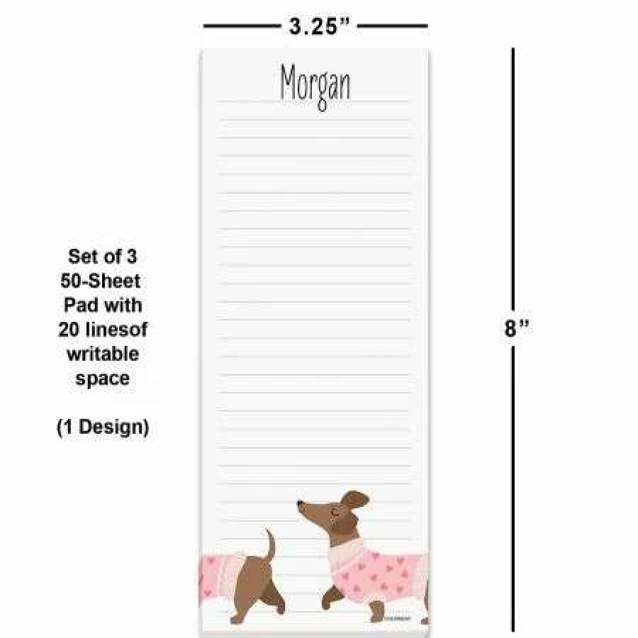 Greeting Cards & Stationery * | Dachshund Personalized Shopping List Pads