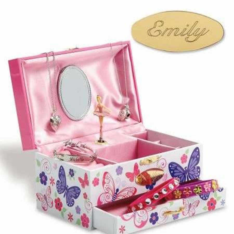 For Kids * | Butterfly Wind-Up Personalized Music Box