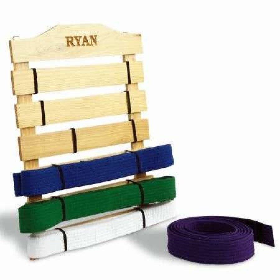 For Kids * | Martial Arts Personalized Wooden Belt Display Rack