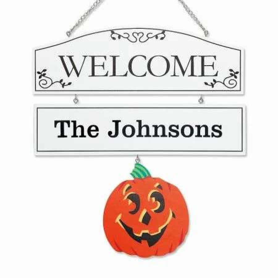 Holidays & Events * | Welcome Personalized Plaque With Seasonal Hangers