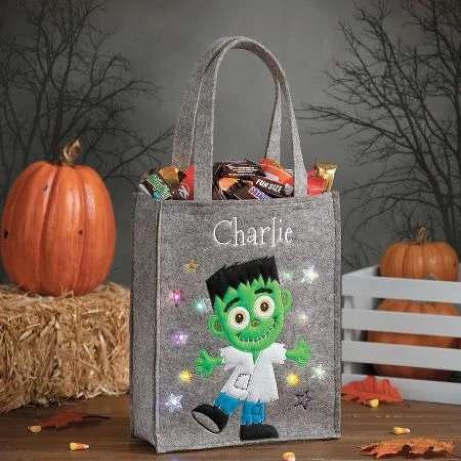 Holidays & Events * | Halloween Personalized Light-Up Frankie Tote Bag