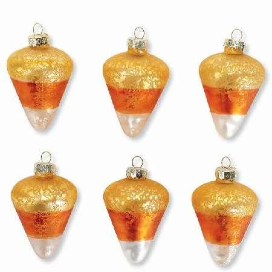 Holidays & Events * | Candy Corn Halloween Glass Ornaments