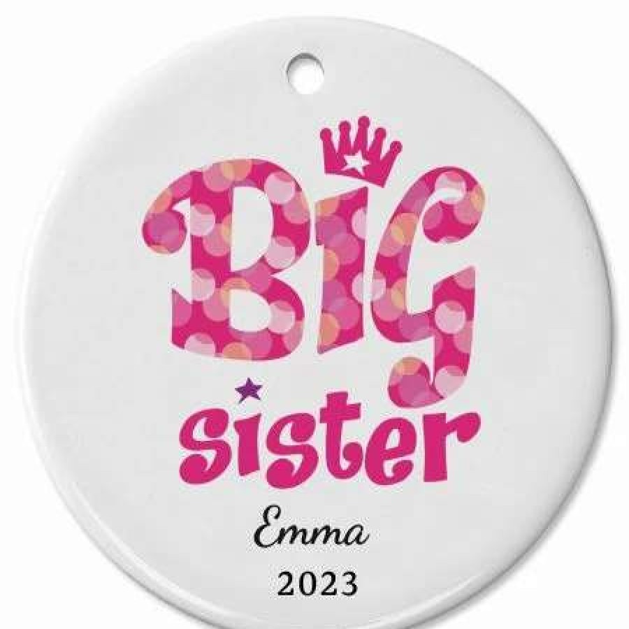 Gifts * | Big Sister Ceramic Personalized Christmas Ornament