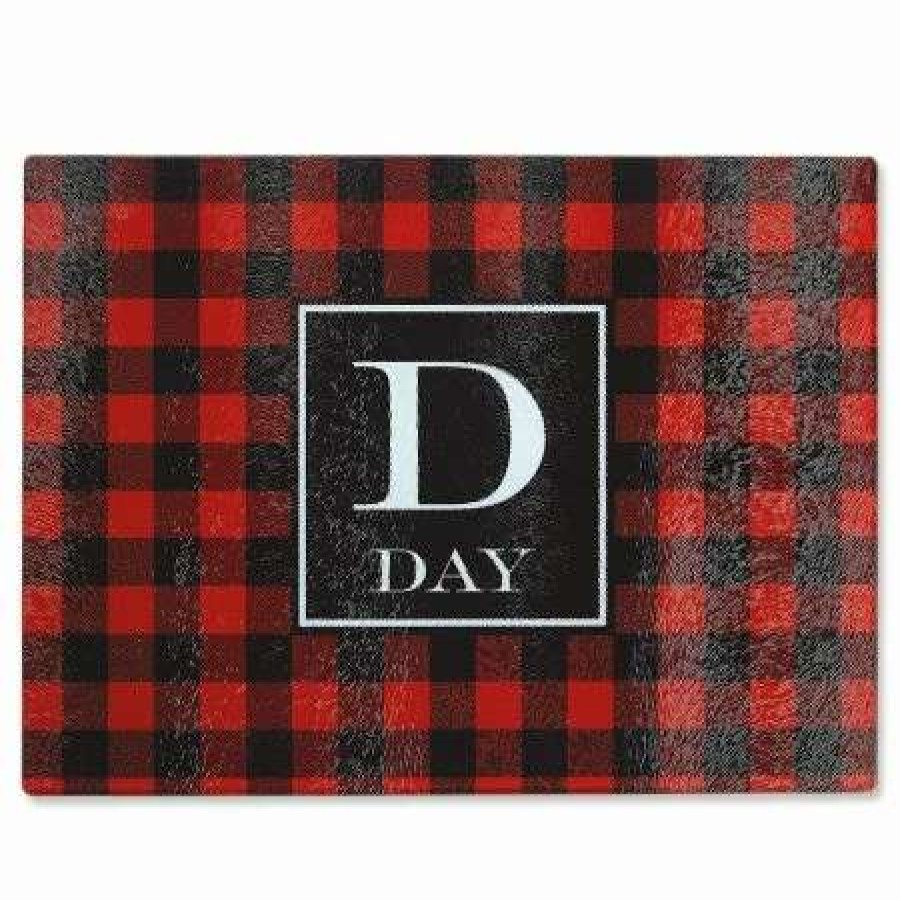 For Home * | Holiday Plaid Tempered Glass Cutting Board