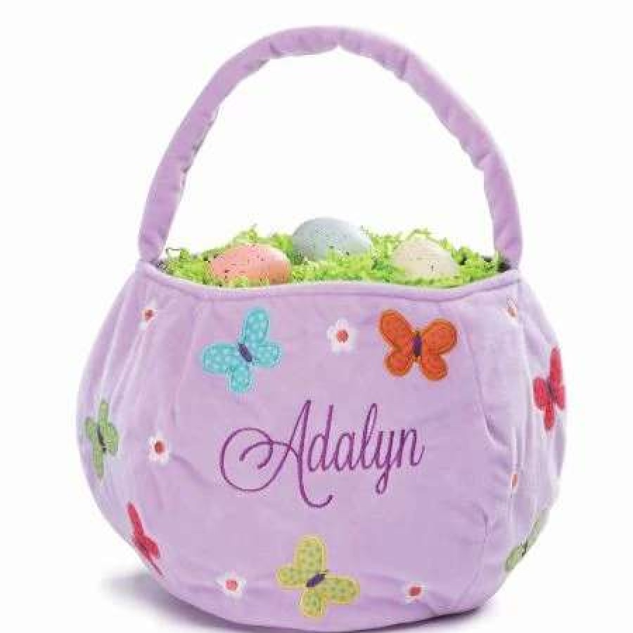 Holidays & Events * | Personalized Lavender Butterfly Easter Basket