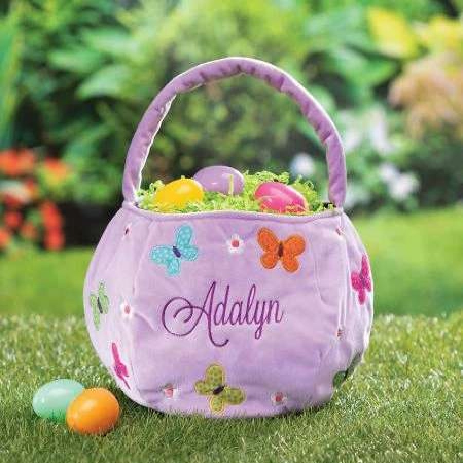 Holidays & Events * | Personalized Lavender Butterfly Easter Basket