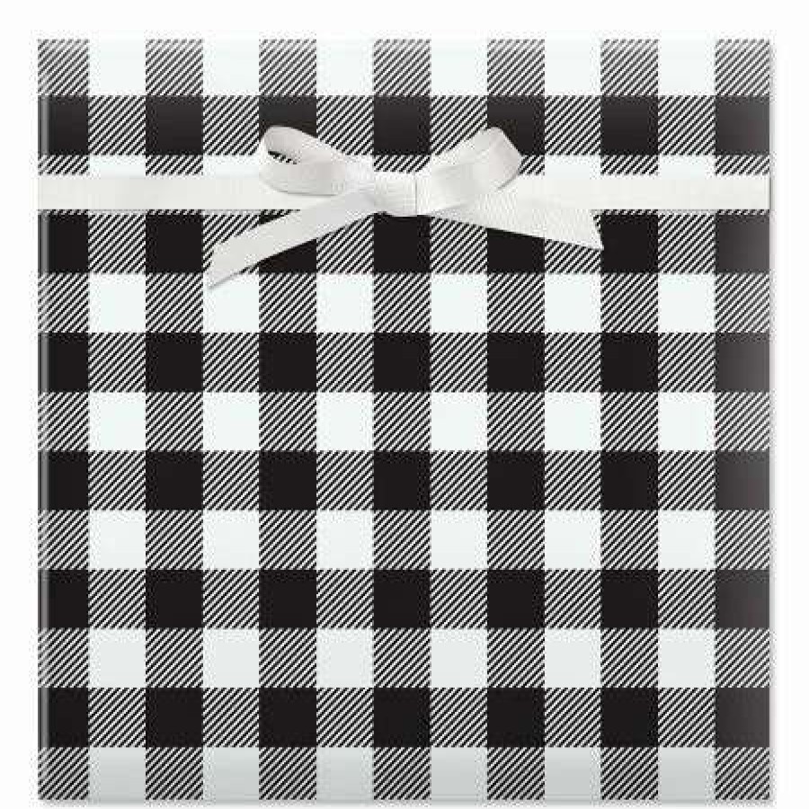 Wrapping Paper * | Birthday Cats/Black And White Plaid Birthday Jumbo Rolled Gift Wrap