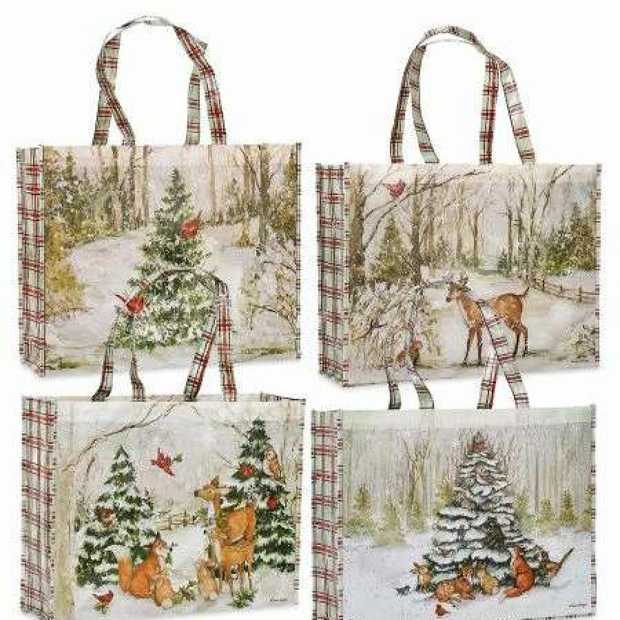 Wrapping Paper * | Peaceful Forest Large Shopping Tote Bags