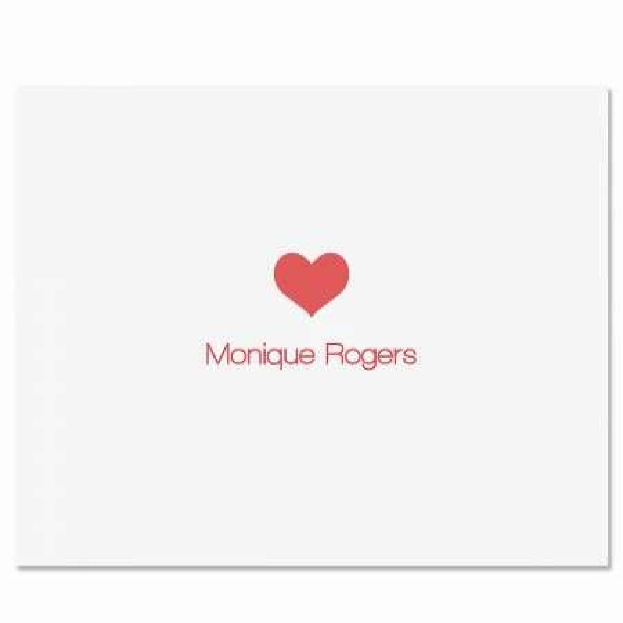 Greeting Cards & Stationery * | Center Heart Personalized Note Cards