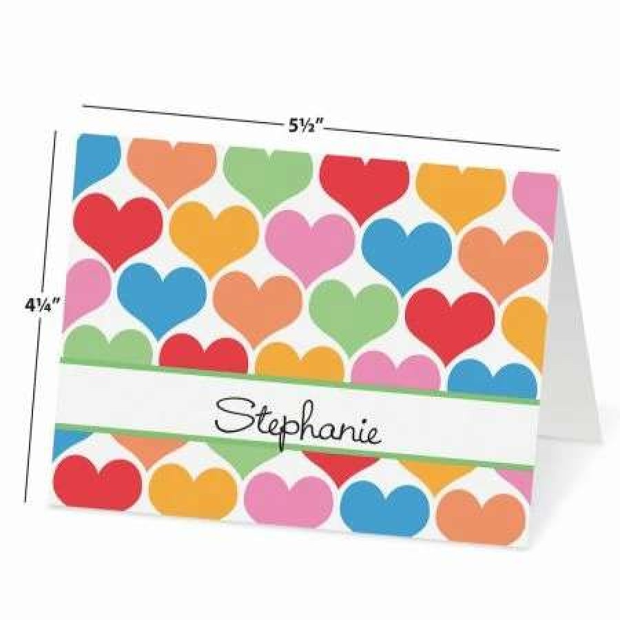 Greeting Cards & Stationery * | Happy Hearts Personalized Note Cards