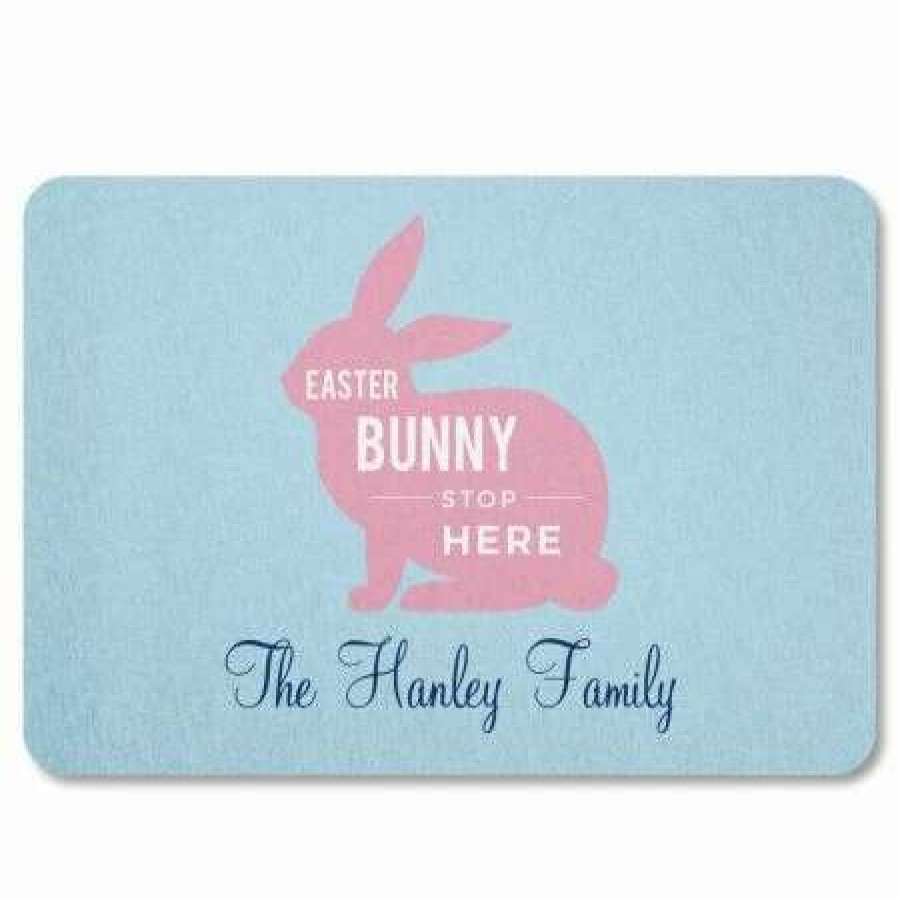 For Home * | Easter Bunny Stop Here Personalized Doormat