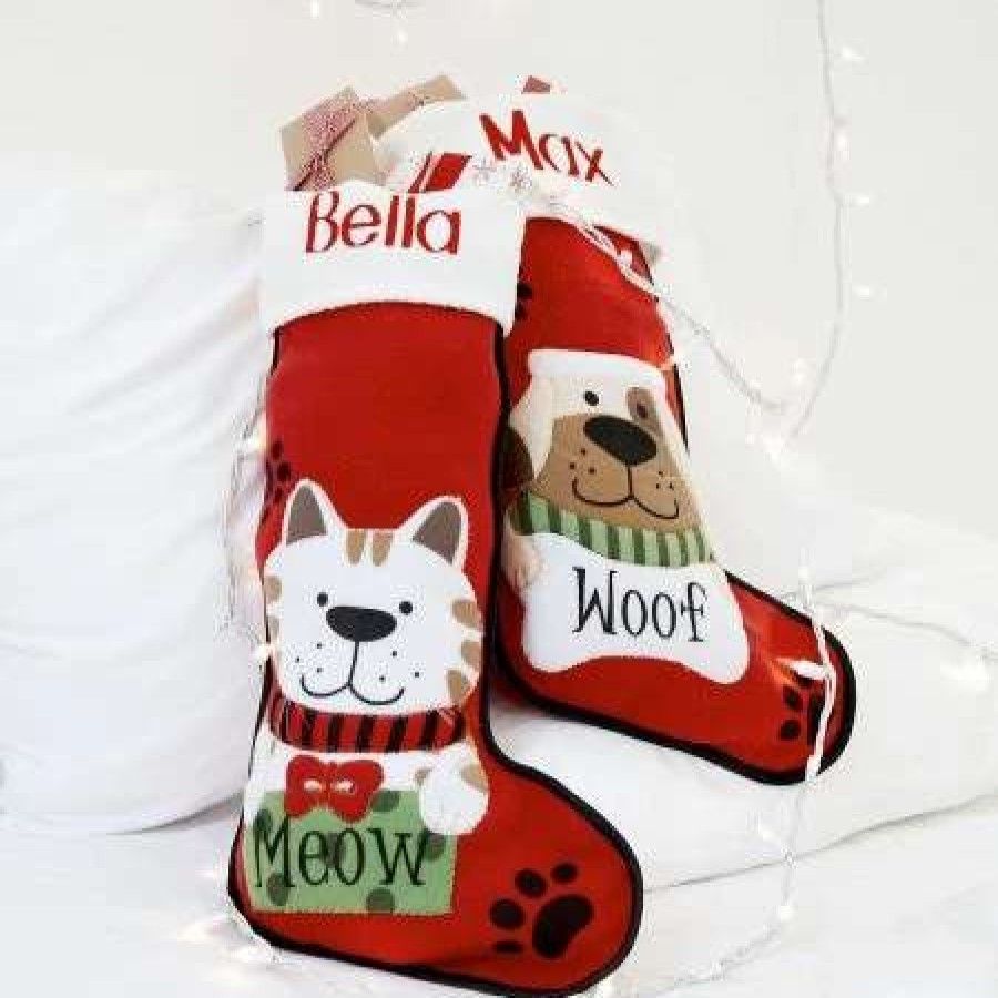 Holidays & Events * | Personalized Pet Christmas Stockings