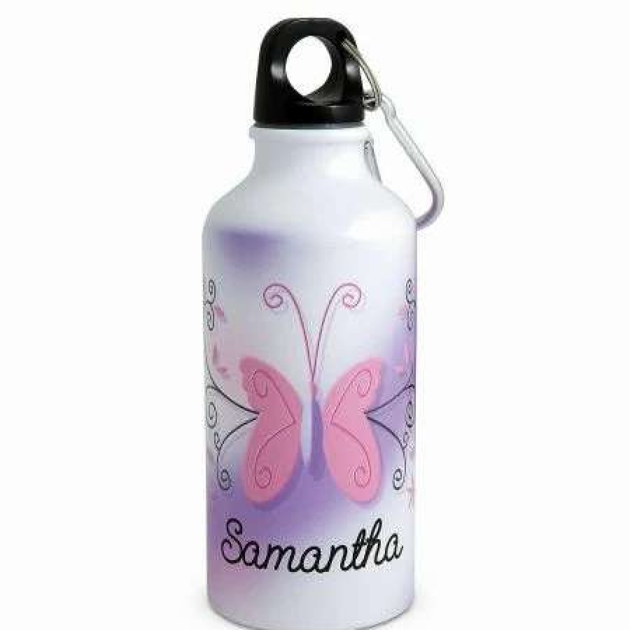 For Kids * | Purple Butterfly Water Bottle