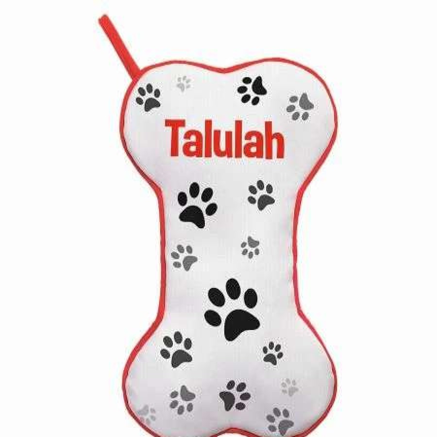 For Kids * | Sweet Pooch Dog Bone Personalized Christmas Stocking