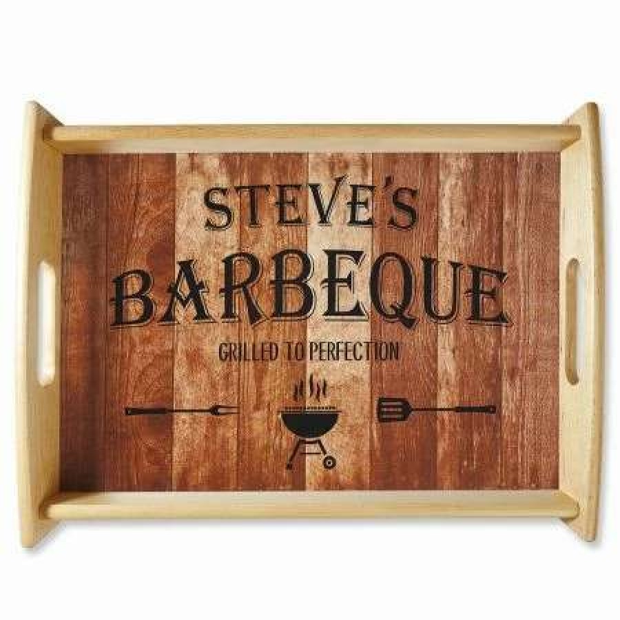 For Home * | Barbeque Personalized Serving Tray