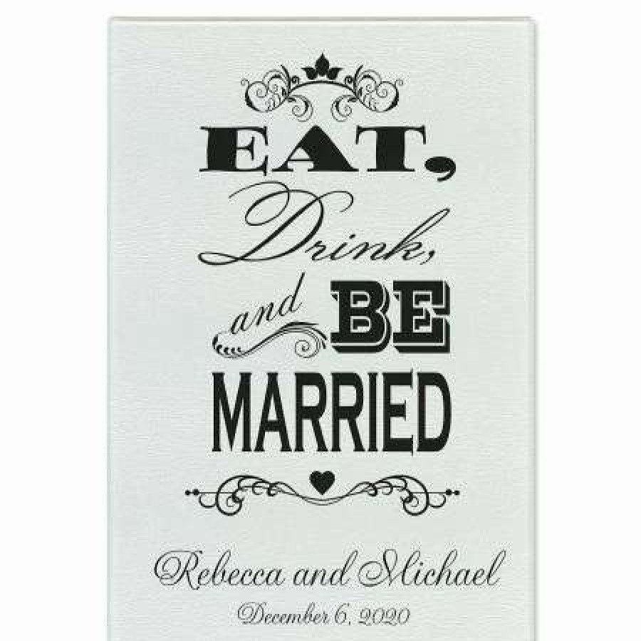 For Home * | Eat, Drink, And Be Married Tempered Glass Cutting Board