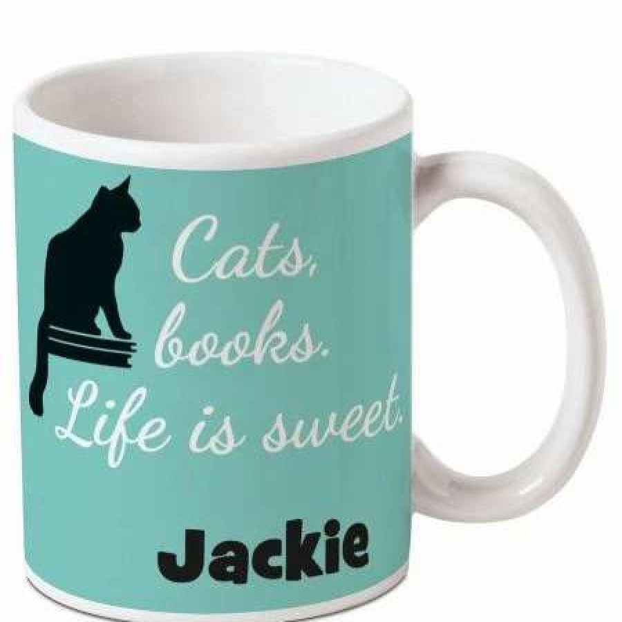 For Home * | Cats Books Personalized Mug