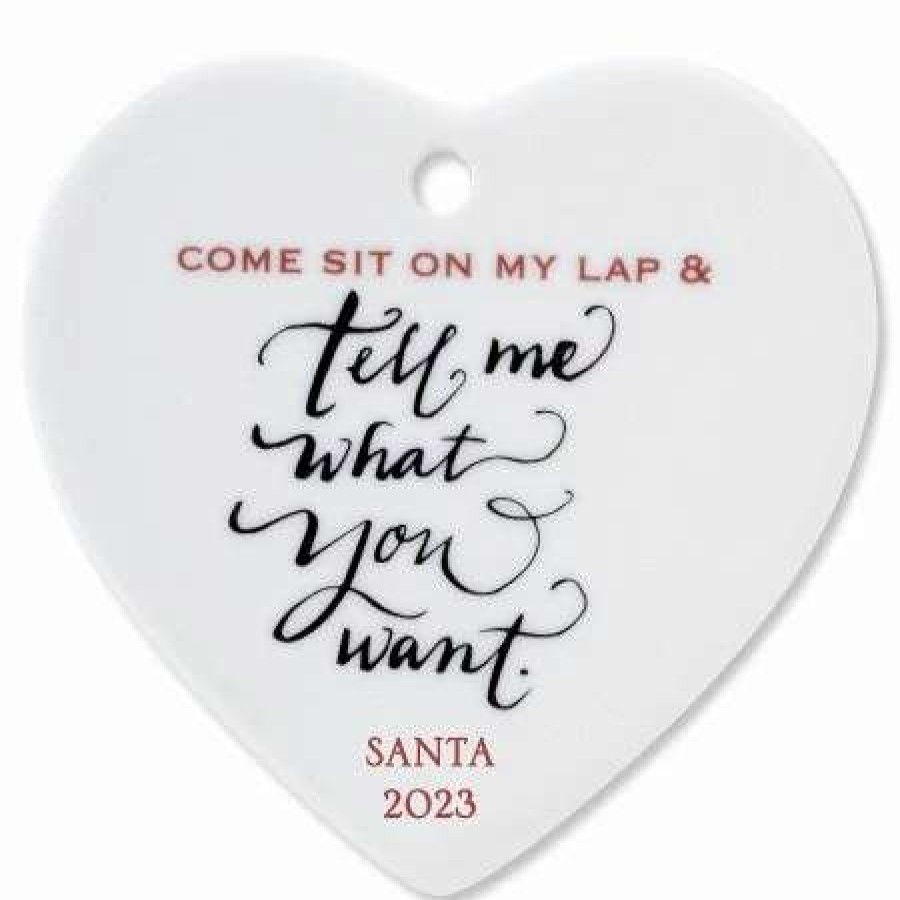 Holidays & Events * | Personalized Come Sit On My Lap Heart Christmas Ornament