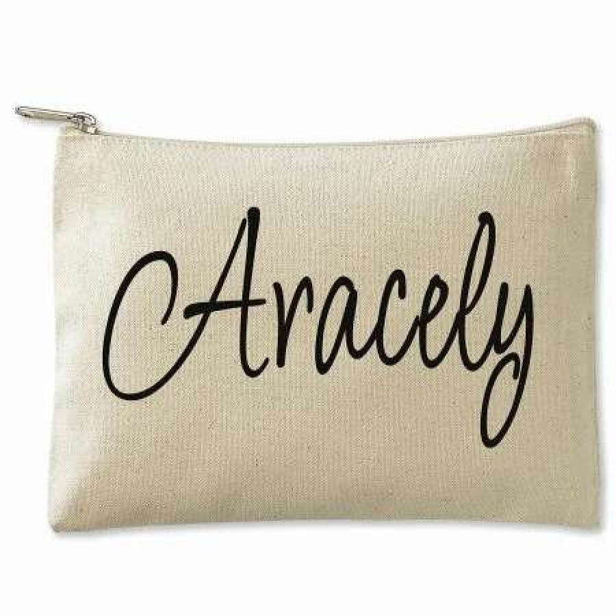 For Home * | First Name Zippered Personalized Canvas Pouch