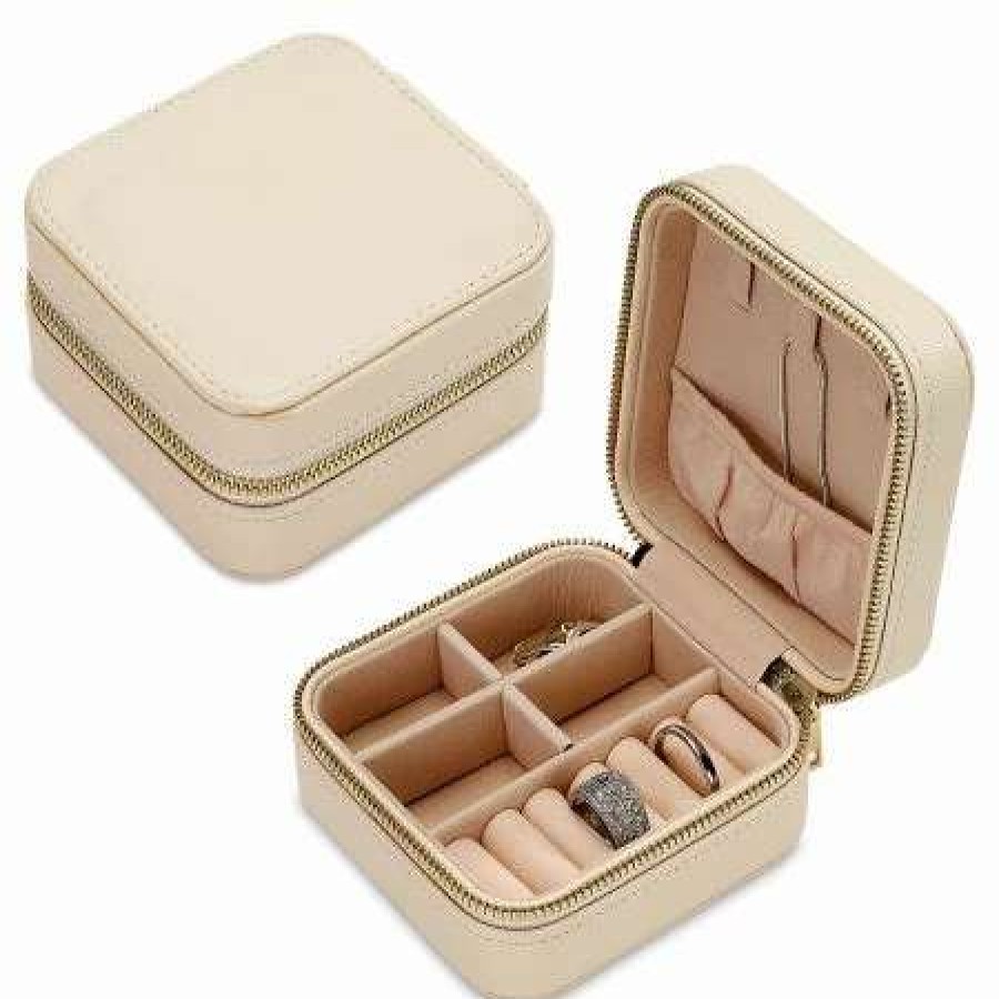 For Home * | Cream Travel Jewelry Box