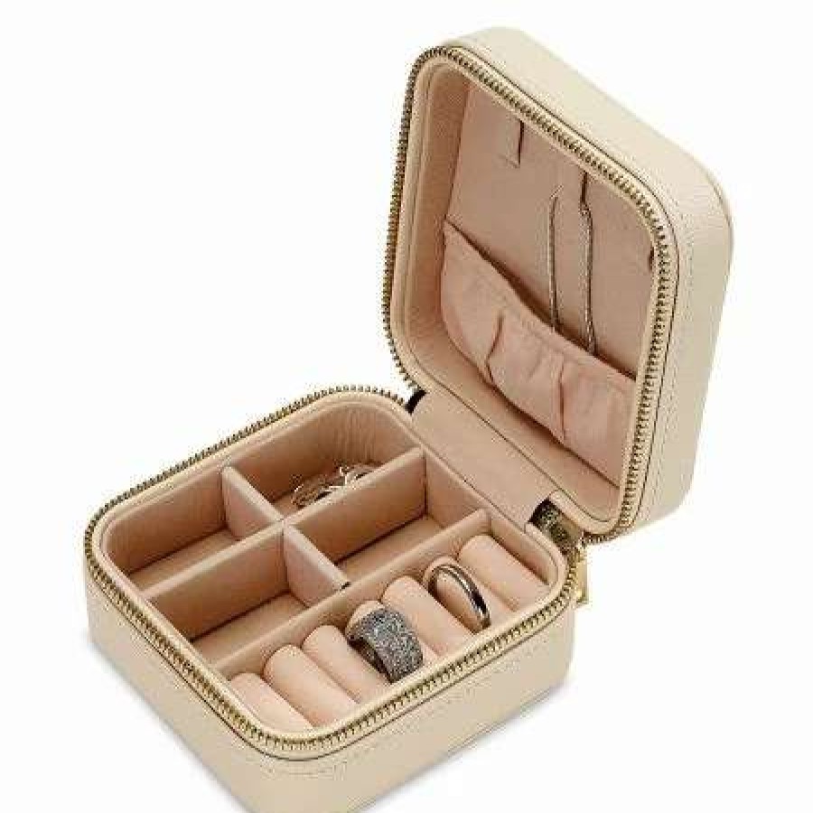 For Home * | Cream Travel Jewelry Box