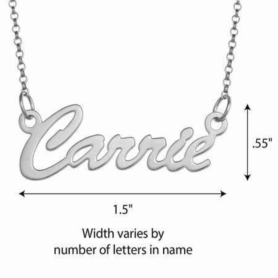 Holidays & Events * | Sterling Silver Script Name Necklace