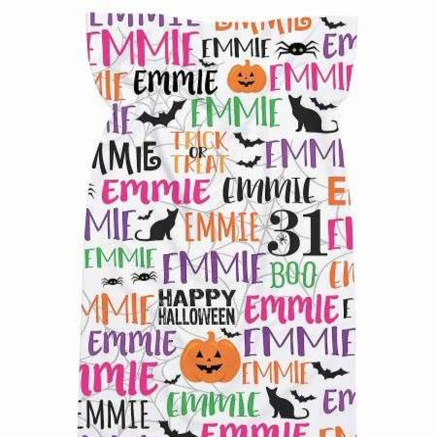 Holidays & Events * | Trick-Or-Treat Personalized Pink Name Pillowcase