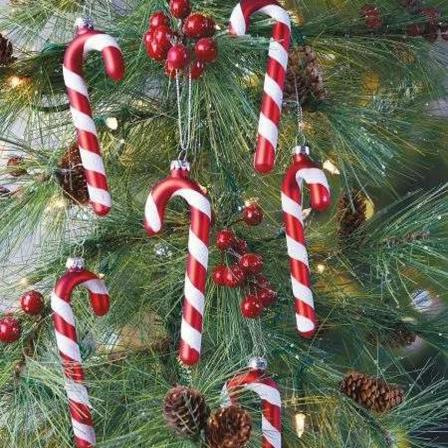 Gifts * | Glass Candy Cane Ornaments