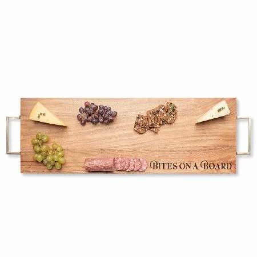 For Home * | Charcuterie Acacia Board With Gold Handles