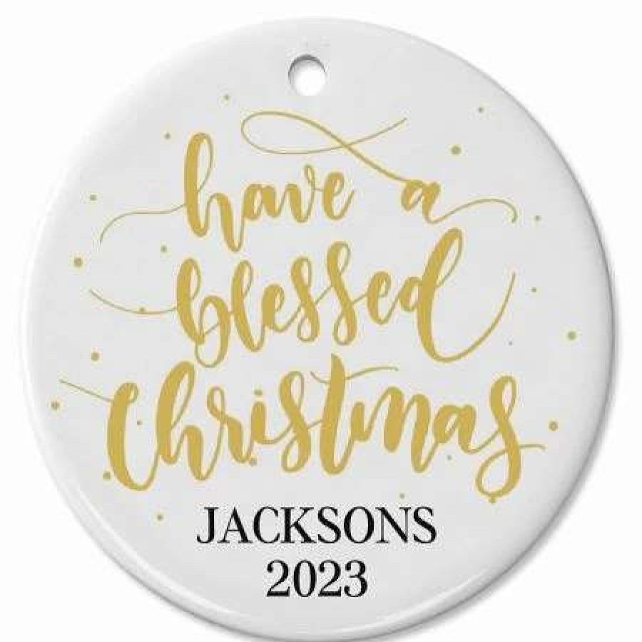 Holidays & Events * | Personalized Blessed Christmas Ornament