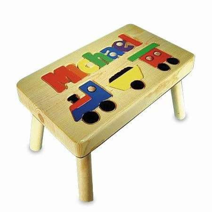 For Kids * | Train Personalized Puzzle Footstool