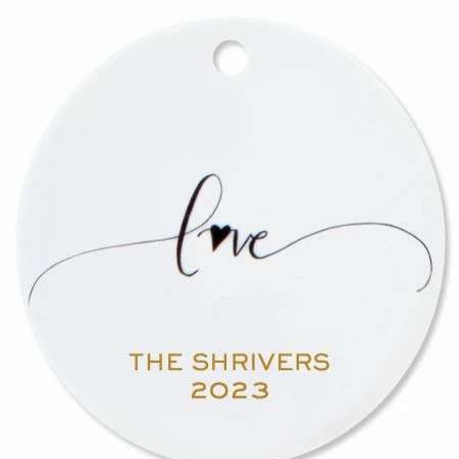 Holidays & Events * | Personalized Love Round Christmas Ornaments