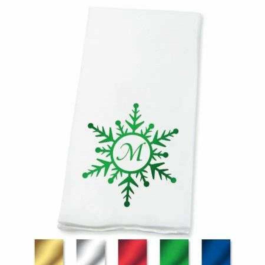 For Home * | Disposable Snowflake Initial Hand Towels