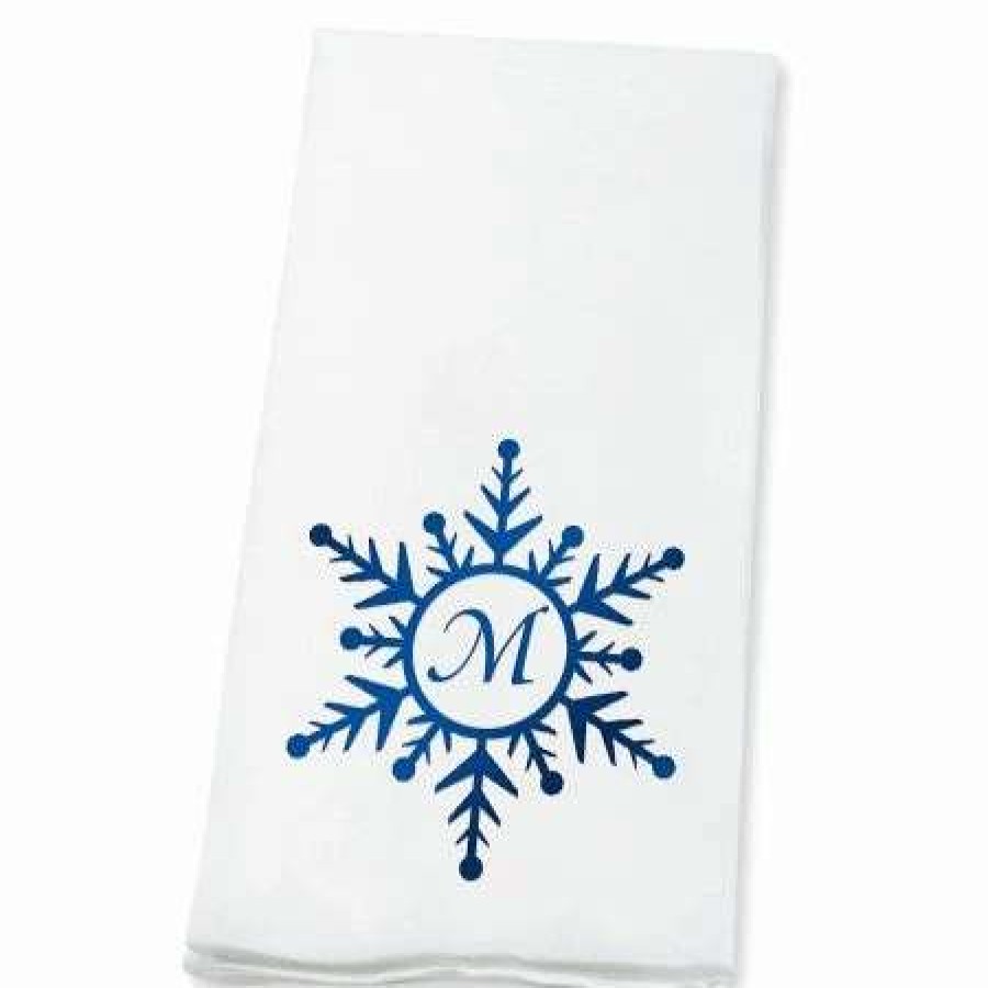 For Home * | Disposable Snowflake Initial Hand Towels